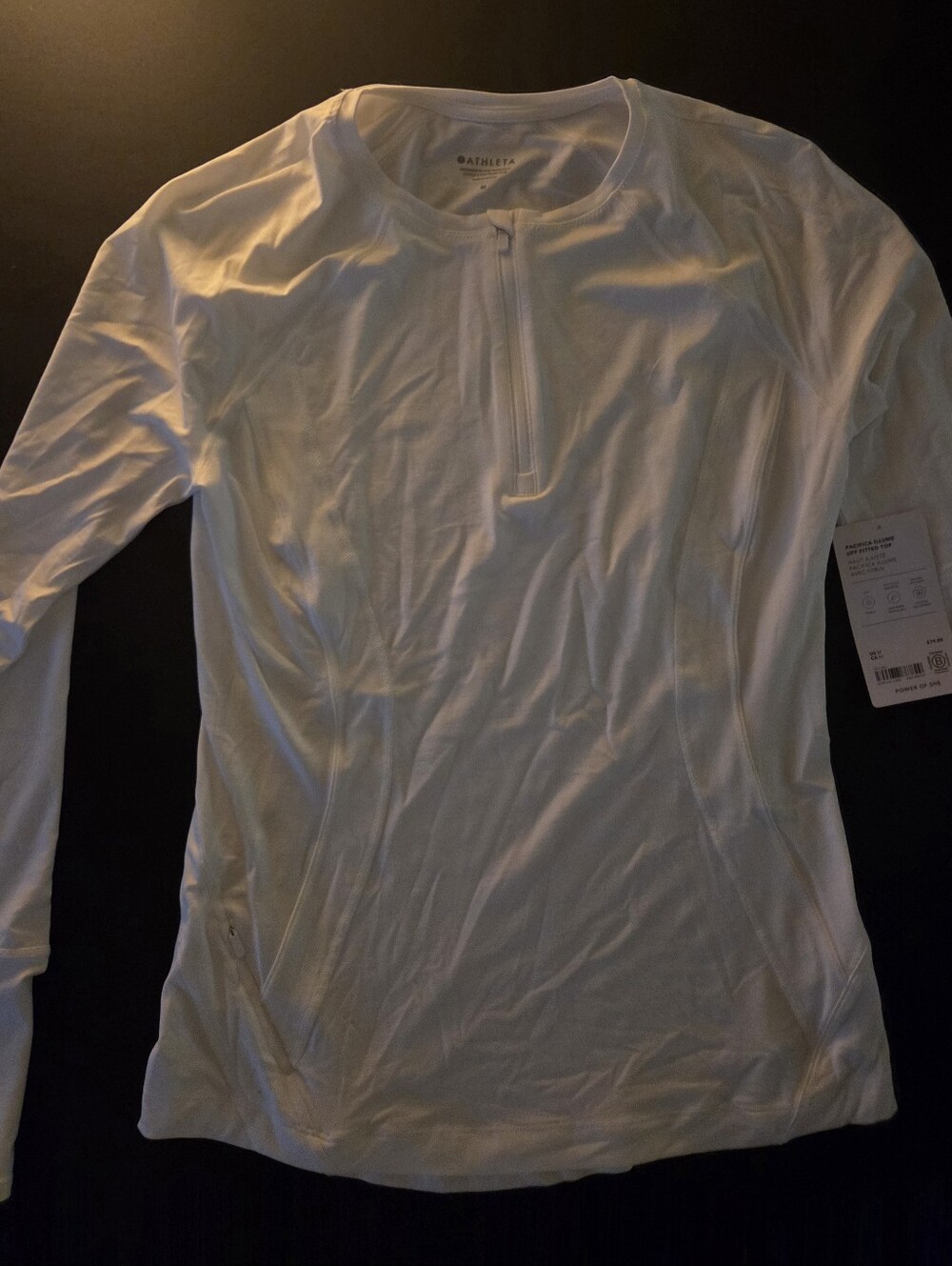 NWT Athleta Pacifica Illume UPF Fitted Top White Medium M
